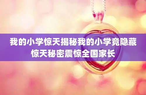 我的小学惊天揭秘我的小学竟隐藏惊天秘密震惊全国家长