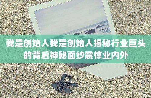 我是创始人我是创始人揭秘行业巨头的背后神秘面纱震惊业内外