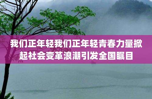 我们正年轻我们正年轻青春力量掀起社会变革浪潮引发全国瞩目