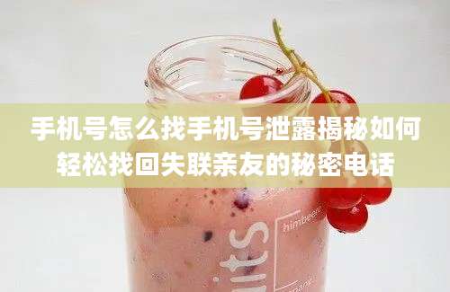 手机号怎么找手机号泄露揭秘如何轻松找回失联亲友的秘密电话