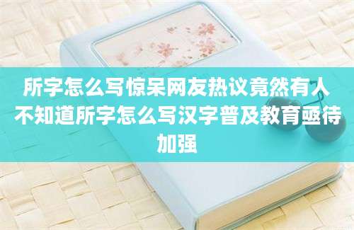 所字怎么写惊呆网友热议竟然有人不知道所字怎么写汉字普及教育亟待加强