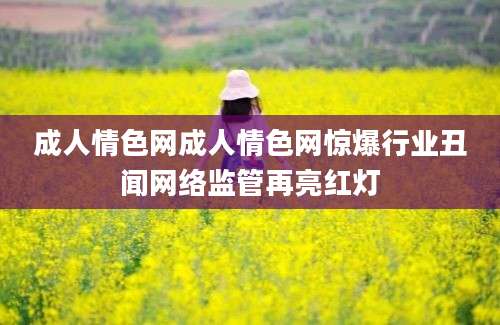 成人情色网成人情色网惊爆行业丑闻网络监管再亮红灯