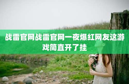战雷官网战雷官网一夜爆红网友这游戏简直开了挂