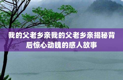 我的父老乡亲我的父老乡亲揭秘背后惊心动魄的感人故事