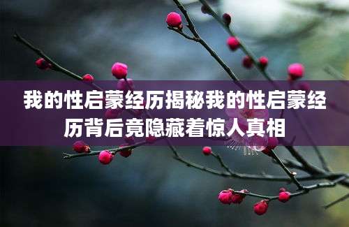 我的性启蒙经历揭秘我的性启蒙经历背后竟隐藏着惊人真相