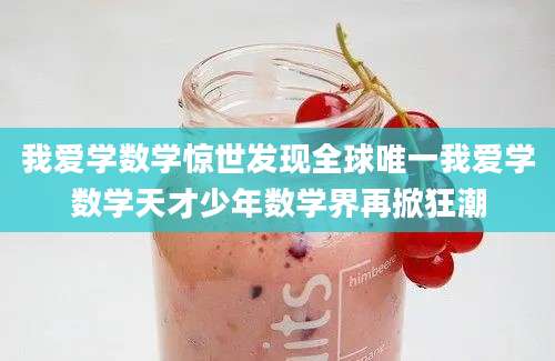 我爱学数学惊世发现全球唯一我爱学数学天才少年数学界再掀狂潮