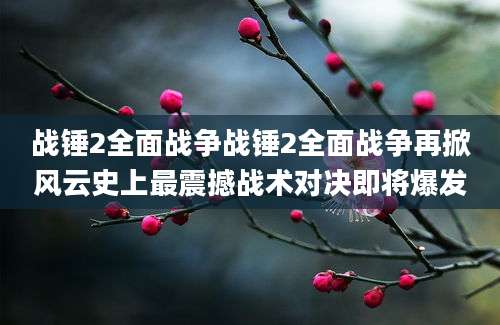 战锤2全面战争战锤2全面战争再掀风云史上最震撼战术对决即将爆发