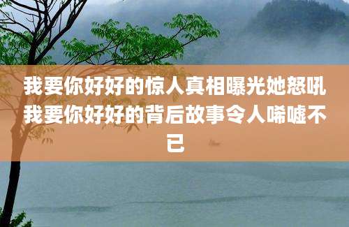 我要你好好的惊人真相曝光她怒吼我要你好好的背后故事令人唏嘘不已