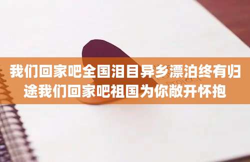我们回家吧全国泪目异乡漂泊终有归途我们回家吧祖国为你敞开怀抱