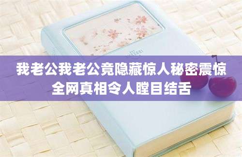 我老公我老公竟隐藏惊人秘密震惊全网真相令人瞠目结舌