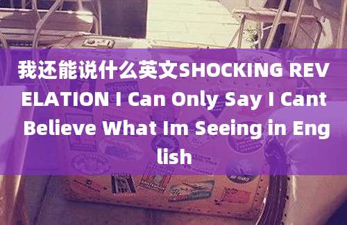 我还能说什么英文SHOCKING REVELATION I Can Only Say I Cant Believe What Im Seeing in English