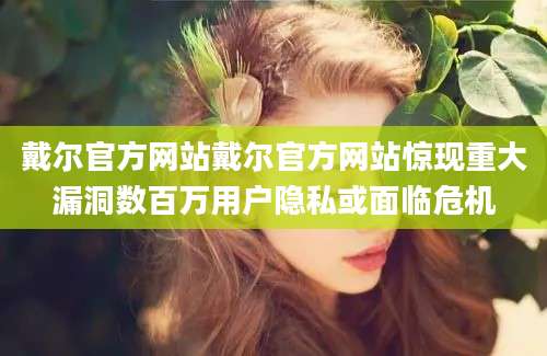 戴尔官方网站戴尔官方网站惊现重大漏洞数百万用户隐私或面临危机