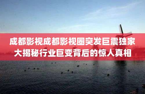 成都影视成都影视圈突发巨震独家大揭秘行业巨变背后的惊人真相