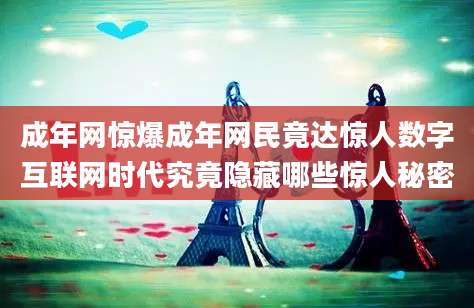 成年网惊爆成年网民竟达惊人数字互联网时代究竟隐藏哪些惊人秘密