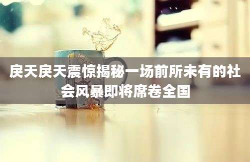 戾天戾天震惊揭秘一场前所未有的社会风暴即将席卷全国