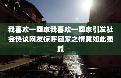 我喜欢一回家我喜欢一回家引发社会热议网友惊呼回家之情竟如此强烈