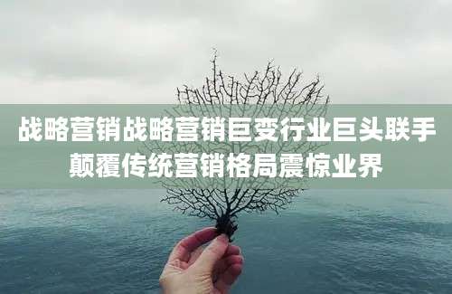 战略营销战略营销巨变行业巨头联手颠覆传统营销格局震惊业界