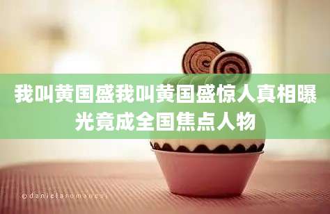 我叫黄国盛我叫黄国盛惊人真相曝光竟成全国焦点人物