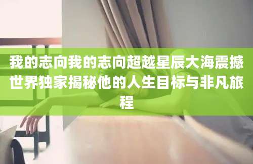 我的志向我的志向超越星辰大海震撼世界独家揭秘他的人生目标与非凡旅程