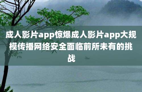 成人影片app惊爆成人影片app大规模传播网络安全面临前所未有的挑战