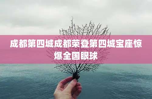 成都第四城成都荣登第四城宝座惊爆全国眼球