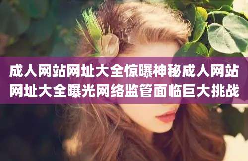 成人网站网址大全惊曝神秘成人网站网址大全曝光网络监管面临巨大挑战