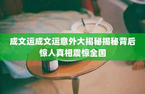 成文运成文运意外大揭秘揭秘背后惊人真相震惊全国