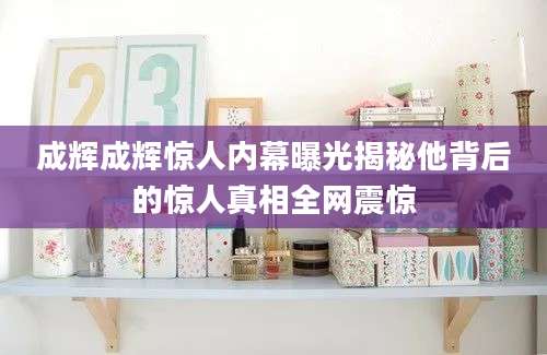 成辉成辉惊人内幕曝光揭秘他背后的惊人真相全网震惊