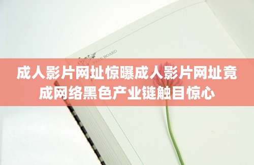 成人影片网址惊曝成人影片网址竟成网络黑色产业链触目惊心