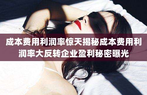 成本费用利润率惊天揭秘成本费用利润率大反转企业盈利秘密曝光