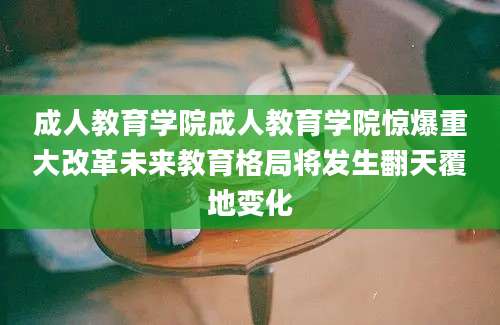 成人教育学院成人教育学院惊爆重大改革未来教育格局将发生翻天覆地变化