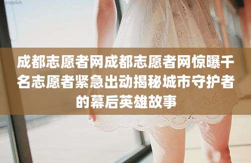 成都志愿者网成都志愿者网惊曝千名志愿者紧急出动揭秘城市守护者的幕后英雄故事