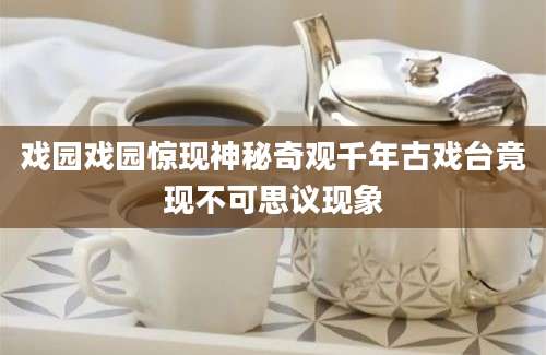 戏园戏园惊现神秘奇观千年古戏台竟现不可思议现象