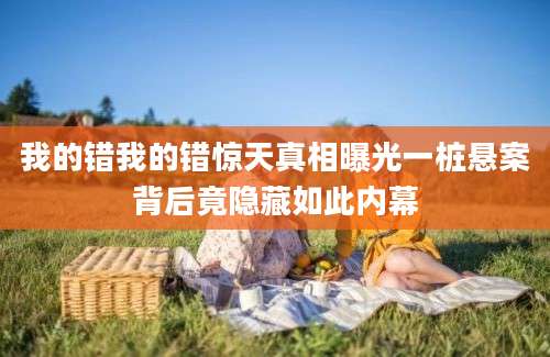 我的错我的错惊天真相曝光一桩悬案背后竟隐藏如此内幕