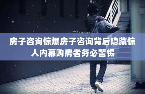房子咨询惊爆房子咨询背后隐藏惊人内幕购房者务必警惕