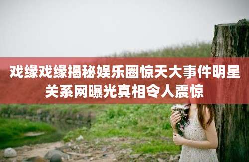 戏缘戏缘揭秘娱乐圈惊天大事件明星关系网曝光真相令人震惊