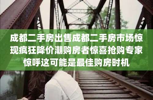 成都二手房出售成都二手房市场惊现疯狂降价潮购房者惊喜抢购专家惊呼这可能是最佳购房时机