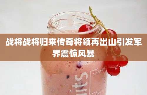 战将战将归来传奇将领再出山引发军界震惊风暴