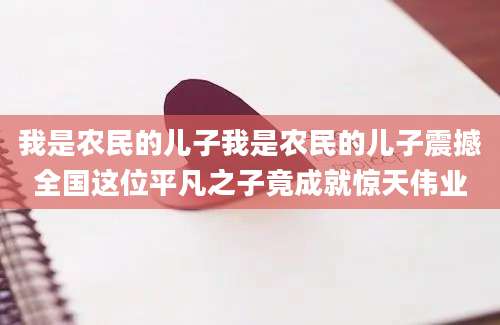 我是农民的儿子我是农民的儿子震撼全国这位平凡之子竟成就惊天伟业