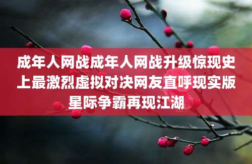 成年人网战成年人网战升级惊现史上最激烈虚拟对决网友直呼现实版星际争霸再现江湖