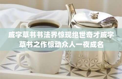 戚字草书书法界惊现绝世奇才戚字草书之作惊动众人一夜成名