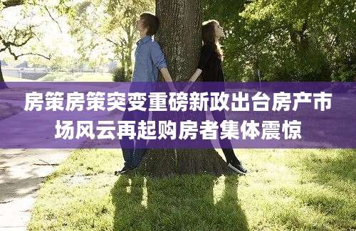 房策房策突变重磅新政出台房产市场风云再起购房者集体震惊
