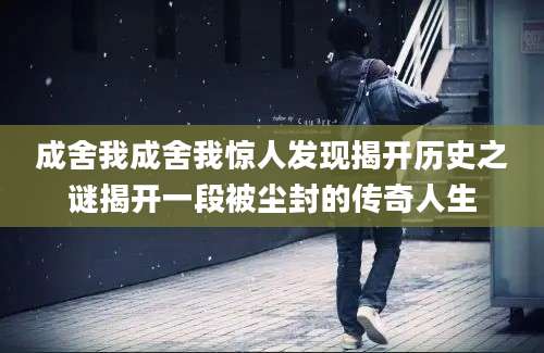 成舍我成舍我惊人发现揭开历史之谜揭开一段被尘封的传奇人生