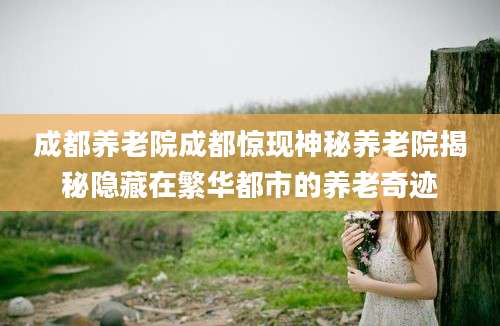 成都养老院成都惊现神秘养老院揭秘隐藏在繁华都市的养老奇迹