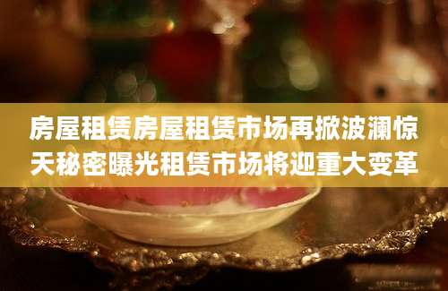 房屋租赁房屋租赁市场再掀波澜惊天秘密曝光租赁市场将迎重大变革