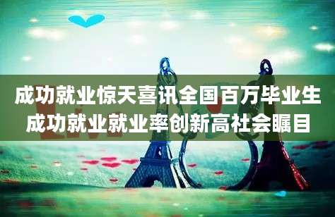 成功就业惊天喜讯全国百万毕业生成功就业就业率创新高社会瞩目
