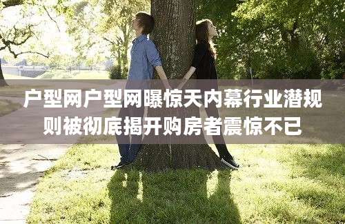 户型网户型网曝惊天内幕行业潜规则被彻底揭开购房者震惊不已