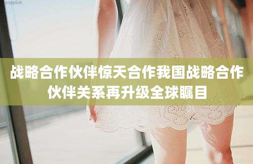 战略合作伙伴惊天合作我国战略合作伙伴关系再升级全球瞩目