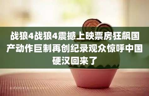战狼4战狼4震撼上映票房狂飙国产动作巨制再创纪录观众惊呼中国硬汉回来了