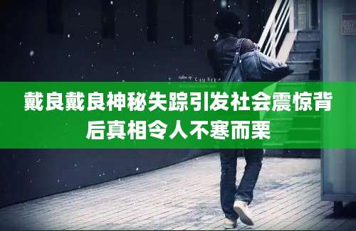 戴良戴良神秘失踪引发社会震惊背后真相令人不寒而栗